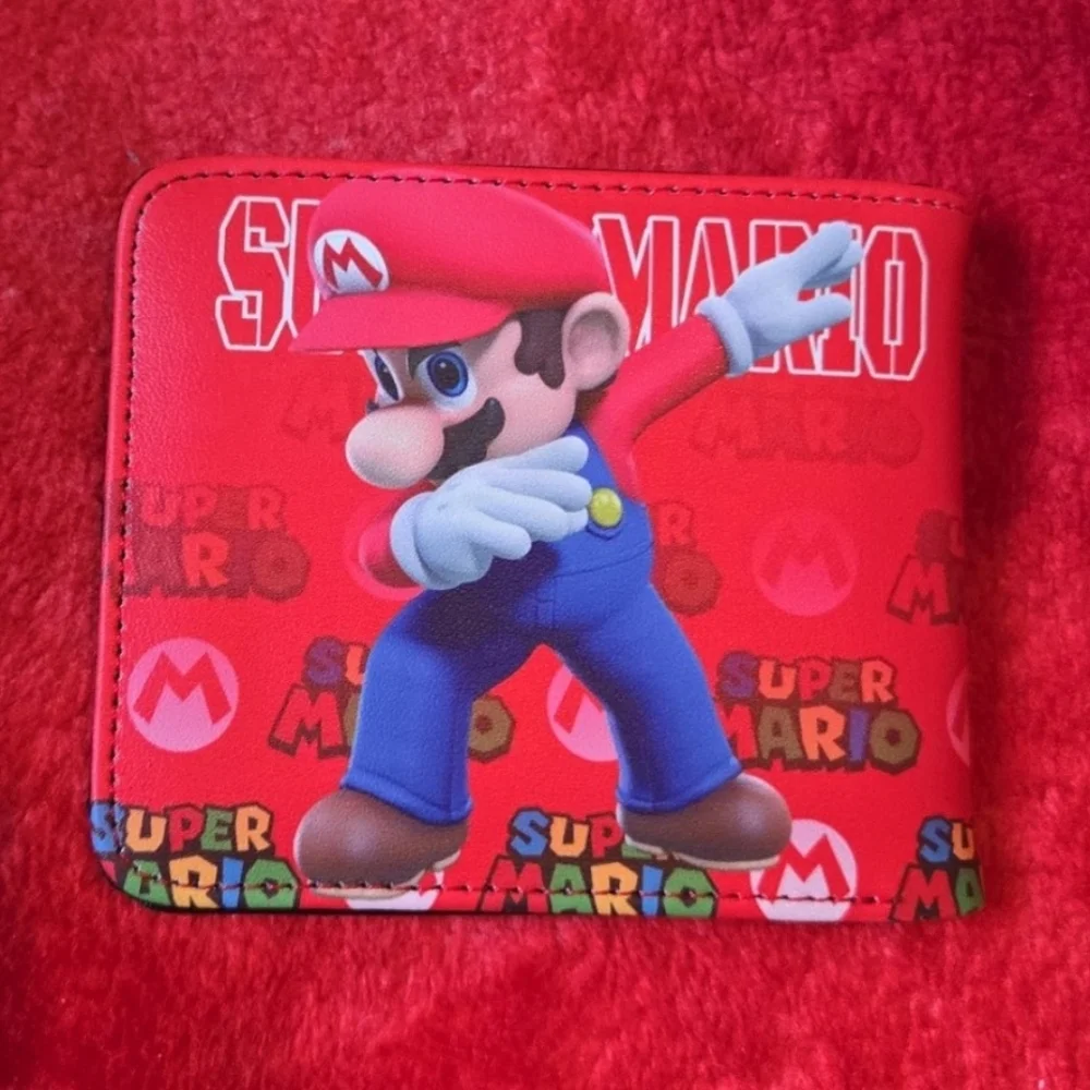 New super mario nintendo anime manga leather wallet